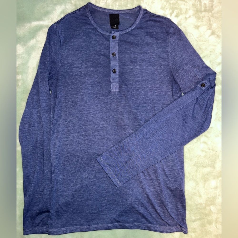 Blue Long Sleeve Henley